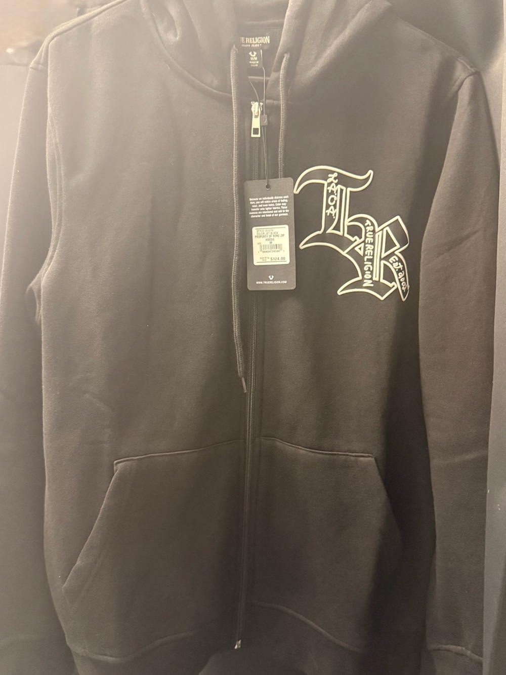 True Religion Jet Black Property of None Zip Hoodie